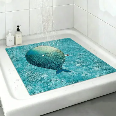Imagen del producto de Alfombrilla para ducha de PVC, antideslizante, de 80 x 80 cm, para el baño