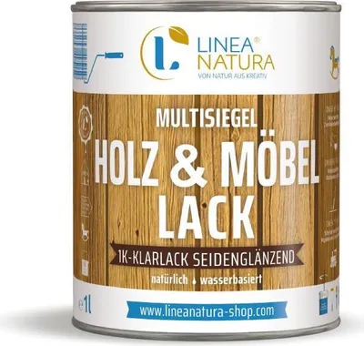Produktbild von Multisiegel Holz und Möbellack | natürlich | wasserbasiert | Klarlack | 1 L seidenglänzend