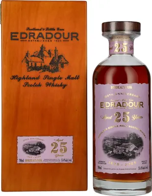 Produktbild von Edradour 25 Years Old 200th Anniversary 1st Fill Bordeaux Cask Highland Single Malt 55,4% Vol. 0,7l in Holzkiste