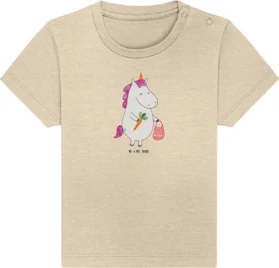 Produktbild von Mr. & Mrs. Panda Babyshirt Einhorn Vegan 24. - 36. Monat - Natural Raw - Geschenk, Baby Baumwollshirt, Veganer, T-Shirt, Unicorn, Organic, , Gesund Leben, Veganismus