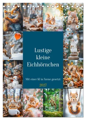 Produktbild von Lustige kleine Eichhörnchen (Tischkalender 2027 DIN A5 hoch), CALVENDO Monatskalender