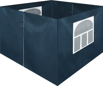 Produktbild von CLIPOP 4 Seitenteile für 2x2 m Pavillon, 2 Seitenteile mit Reißverschluss, 2 mit Fenstern, blau