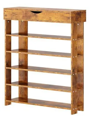 Produktbild von Schuhregal 5 Ebenen Vintagebraun 75 x 30 x 94 cm Holz