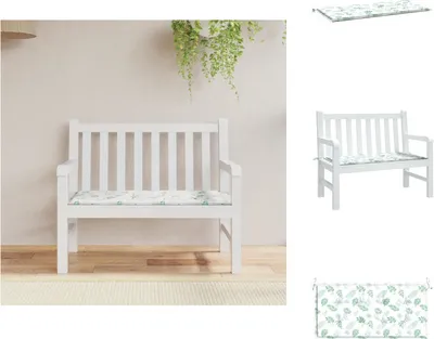 Produktbild von vidaXL Gartenbank-Auflage Blattmuster 120x50x3 cm Oxford-Gewebe -  Sitzpolster