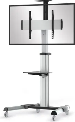 Produktbild von conecto LM-FS02G Professional TV-Ständer Standfuß für Flachbildschirm LCD LED Plasma höhenverstellbar 37-70 Zoll (94-178 cm, bis 50 kg Tragkraft) max. VESA 600x400mm, Aluminium, silbergrau/schwarz