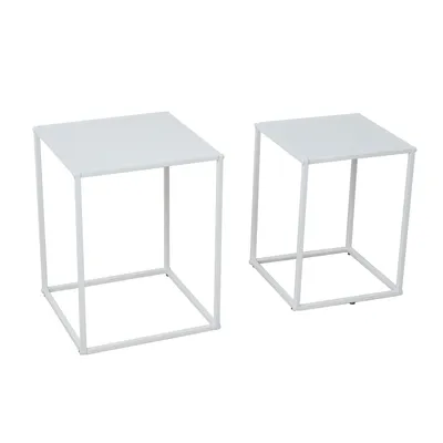 Produktbild von SVITA THEMI 2er Set Couchtisch Beistelltisch Nachttisch Wohnzimmertisch Weiß