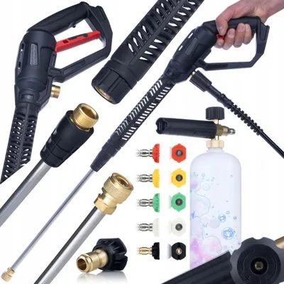 Productafbeelding van Spuitpistool PCG1 Set – Schuimpistool 1L en 5 Spuitmond | M22x1,5 4000 PSI Messing Interieur | voor Hogedrukreiniger