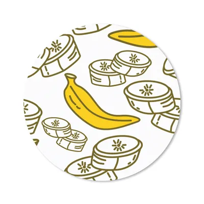 Produktbild von MuchoWow® Mauspad Mousepad Banane - Muster - Obst 20x20 cm - Mousepads - Maus Mat - Pad - Mausunterlage - Schreibtischmatte