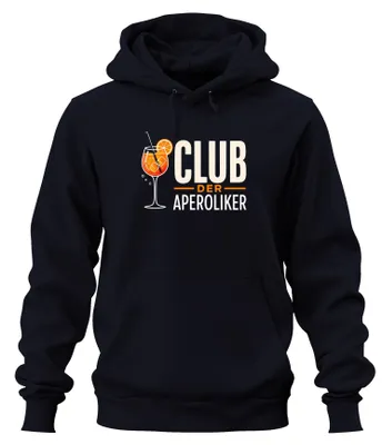 Productafbeelding van Club der Aperoliker - Aperol Spritz - Zomer - Meisjesavond - Fun - Hoodie - Kapuciantrui, Marineblauw, Maat S
