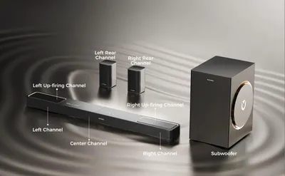 Zdjęcie produktu dla Soundbar - Skywave F40 Boom - 460 W - Dolby Atmos - System dźwięku przestrzennego 5.1.2 - 2 głośniki surround - Sterowanie za pomocą aplikacji - Wtyczka EU