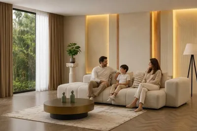Immagine prodotto di Divano ad angolo, forma a L, colore bianco, design minimalista, stile moderno, confortevole