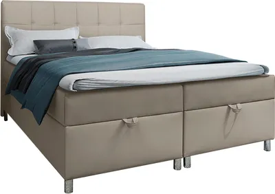 Produktbild von Bettso Boxspringbett Kontinentales Doppelbett mit Bettkasten für Schlafzimmer MALABO Dunkelbeige 160x200