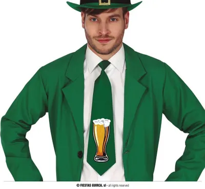 Immagine prodotto di Cravatta verde con birra - San Patrizio