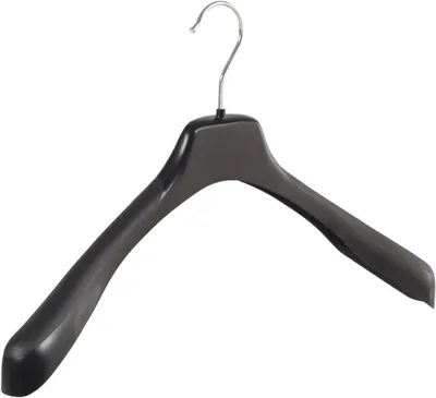 Obrázok produktu pre Vešiak na šaty 38 cm, 40 kusov, plast, čierna, široké ramená, 360° otočný háčik, pre šatník
