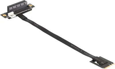 Produktbild von Delock M.2 Key A+E zu PCIe x4 NVMe Adapter gewinkelt mit 20 cm Kabel