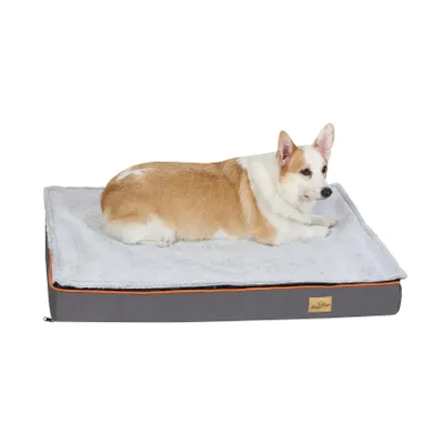 Immagine prodotto di FATIVO Lettino impermeabile per cani 95x70x8 cm: materasso ortopedico per cani con rivestimento sfoderabile e lavabile, schiuma memory e copriletto, L