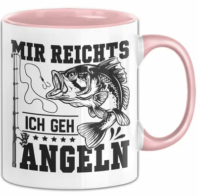 Produktbild von Mir Reichts Ich Geh Angeln Tasse Geschenk Für Angler Kaffee-Becher (Rosa)