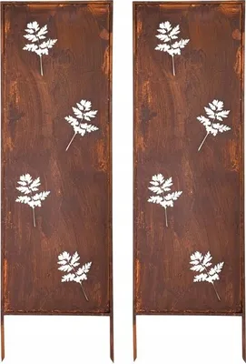 Zdjęcie produktu dla Panel Ogrodowy Dekoracyjny Kwiaty Cnc 160 X 50 Rdzawy Brama Osłona Tarasu Kwiaty Płot Corten