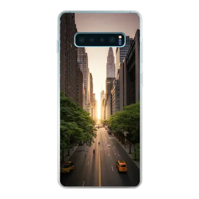 Produktbild von MuchoWow® Handyhülle Schutzhülle Hülle für Samsung Galaxy S10 Plus New Yorker Straße am Morgen Silikon Softcase Handy Hülle - Schutzhülle