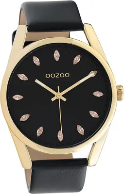 Produktbild von Oozoo Leder Damen Uhr Analog Quarzuhr Armband schwarz Timepieces D2UOC10842
