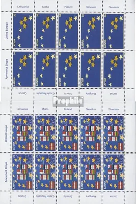 Produktbild von Briefmarken Lettland 2004 Mi 611Klb-612Klb Kleinbogen (kompl.Ausg.) postfrisch Beitritt zur EU