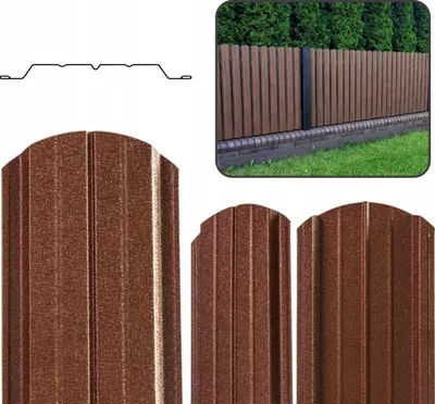 Zdjęcie produktu dla Lira Sztacheta Metalowa Ogrodzeniowa Ocynkowana Dwustronna Brąz Mat 120cm