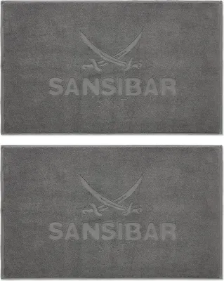 Produktbild von Sansibar Sylt Badematte 2er Set Sansibar Badvorleger, 50x80 cm, 100% Baumwolle, anthrazit