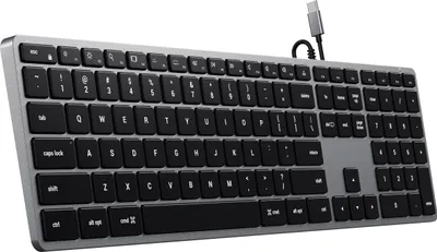 Productafbeelding van Satechi Slim W3, bekabeld, USB, QWERTY-indeling, aluminium, zwart