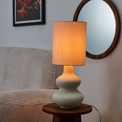 Image de Lampe - HOME DECO FACTORY - Céramique - Crème - Blanc