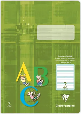 Produktbild von Clairefontaine 25x Schulheft DIN A4 16 Blatt grüne Lineatur Khaki 331052C