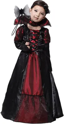 Obrázok produktu pre Upírsky kostým pre dievčatko Súprava na Halloween Šaty 130-140 cm
