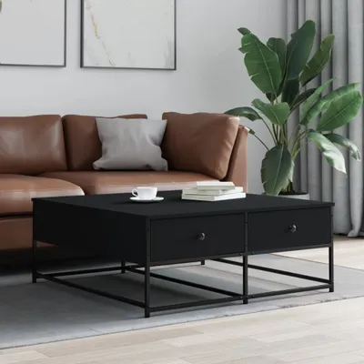 Produktbild von "Rabatt" Couchtisch modern - Wohnzimmertisch - Einfache Montage - Schwarz 100x99x40 cm Holzwerkstoff - Kaffeetisch CC22954