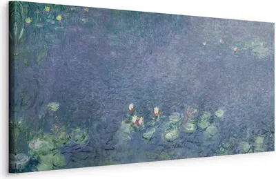 Produktbild von Italienischer Leinwand Leinwandbild - Water Lilies (Water Lilies) III 100x40 cm Reproduktionen l-E-10010-b-a