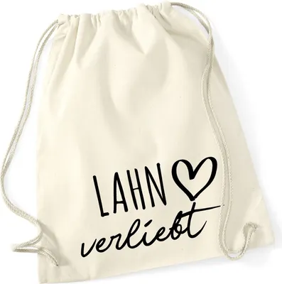 Produktbild von Huuraa Turnbeutel Lahn verliebt 12 Liter Natural Baumwolle Rucksack Geschenkidee