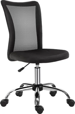 Image de Vinsetto Chaise de bureau ergonomique fauteuil de bureau hauteur réglable piètement chromé pivotant 360° revêtement maille noir