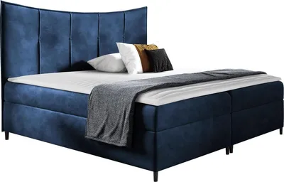 Produktbild von MIRJAN24 Boxspringbett Bergamo, Doppelbett mit zwei Bettkästen für die Bettwäsche, Ehebett mit Topper und Kopfteil (Fresh 11, Größe: 140x200 cm)