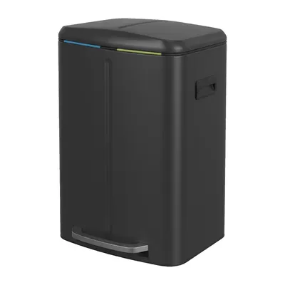 Obrázek produktu pro SONGMICS Kuchyňský odpadkový koš, pedálový koš, 2 x 20 l, systém třídění odpadu, 2 přihrádky, černý