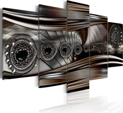 Produktbild von Leinwandbilder 200x100 cm a-A-0070-b-o Vlies Leinwandbild 5 tlg Kunstdruck modern Wandbilder XXL Wanddekoration Design Wand Bild ABSTRAKT SCHMUCK DIAMANT
