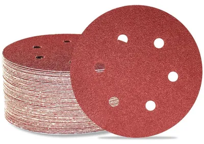 Image de Disques abrasifs de 150 mm, 50 pièces, 6 pouces, 6 trous, à velcro, pour ponceuses excentriques, grain 60