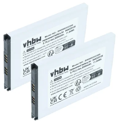 Produktbild von vhbw 2x Akku Ersatz für Datalogic BTDL1, 94ACC0129, 94ACC0128, 3H21-00000491 für Handheld Computer Scanner (3200 mAh, 3,8 V, Li-Ion)