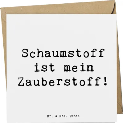 Produktbild von Mr. & Mrs. Panda Glückwunschkarte Spruch Zauber der Polsterin - Weiß - Geschenk, faltkarte, Berufspassion, doppelkarte, Design, Klappkarte, Schaumstoffliebe, anlasskarte