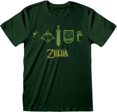 Produktbild von Nintendo Legend Of Zelda - Icons - Green T-Shirt - Größe M