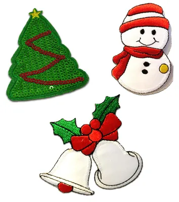 Produktbild von Aufnäher für Erwachsene - Weihnachten Set 3 Stück - Aufnäher, Bügelbild, Aufbügler, Applikationen, Patches, Zum Aufbügeln