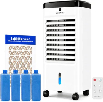 Image de ZENET ZET-483 Climatiseur Mobile: Rafraichisseur d'Air Silencieux, Humidificateur, 3L – Mini Climatisation pour Maison, Chambre & Bureau
