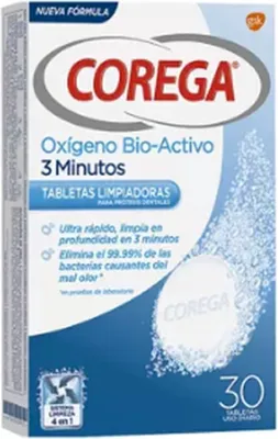 Imagen del producto de Corega Active Oxygen, 3 minutos, 30 tabletas