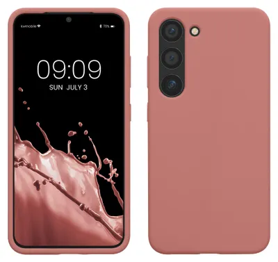 Produktbild von kwmobile Handyhülle für Samsung Galaxy S23 Hülle - Case Silikon - Kabelloses Laden - Schutzhülle Cover in Winter Rose