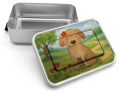 Produktbild von Mr. & Mrs. Panda Essensbox Hund Dame Design - Weiß - Geschenk, Hundeglück, Hunde, Frühstücksdose, Niedlich, Lunchbox, Snackbox, Lunchdose, Vesperbox, Liebe, Liebenswert