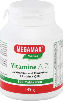 Produktbild von MEGAMAX Nutrition Vitamine A-Z Tabletten, 100 St. Tabletten