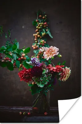 Produktbild von MuchoWow® Poster Dahlie - Farben - Stilleben 60x90 cm - Wanddekoration