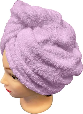 Produktbild von Schnelltrocknender Frottee-Haarturban, hellviolett, 100% Baumwolle